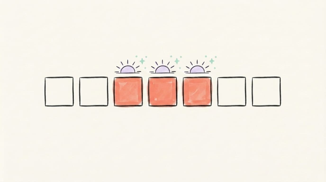 Stylized illustration showing midweek mornings as the peak Threads posting window