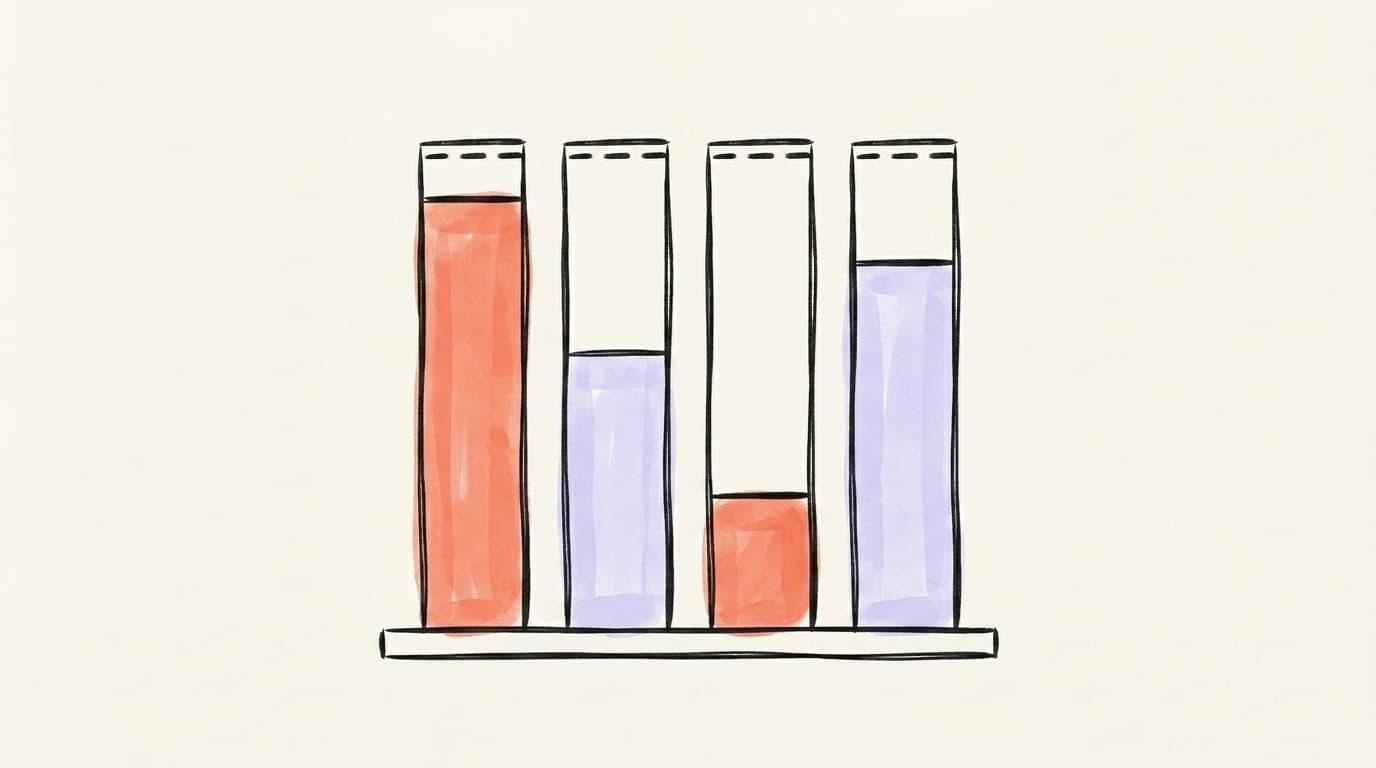 Four capped bars filled to uneven levels showing how each SSI pillar maxes out at 25 points