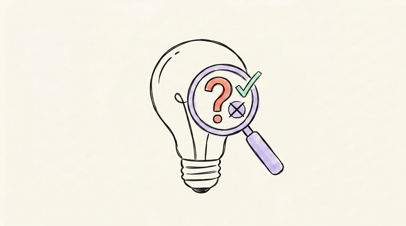 A magnifying glass over a lightbulb separating an SSI myth from the truth