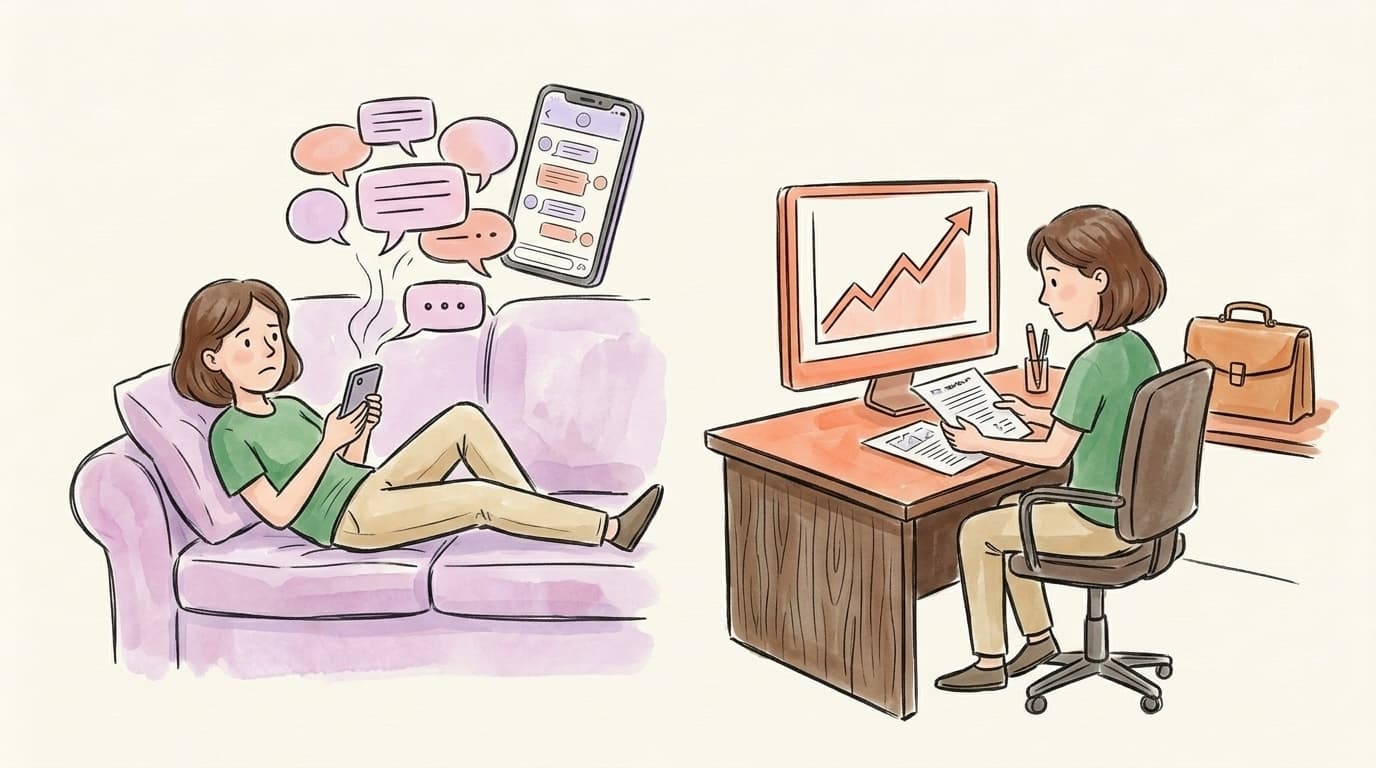 Threads scroll mode versus LinkedIn work mode for B2B buyers