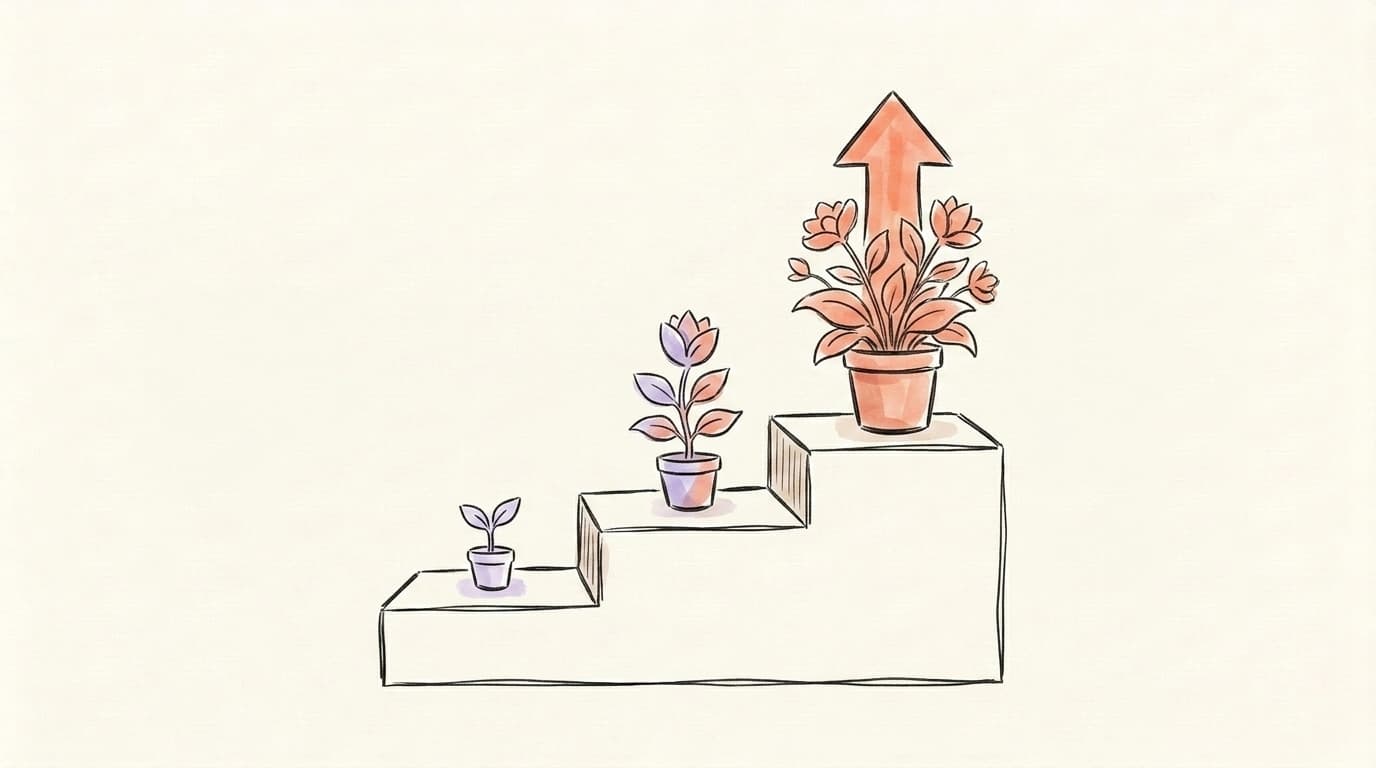 Founder growth stages from pre-launch seedling to scaling business