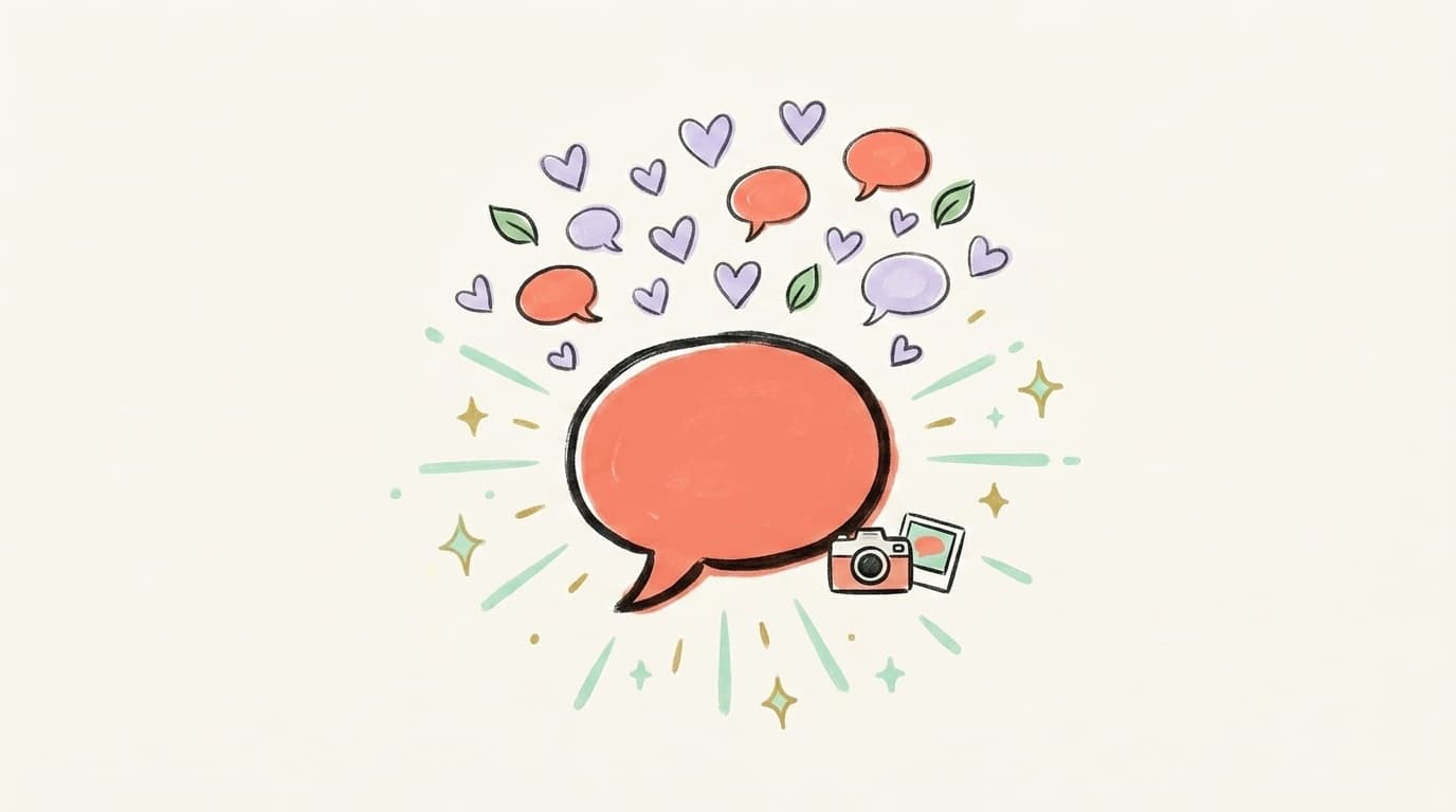 A tweet bubble with media icon, hearts and sparkles — how posts with media travel further on X