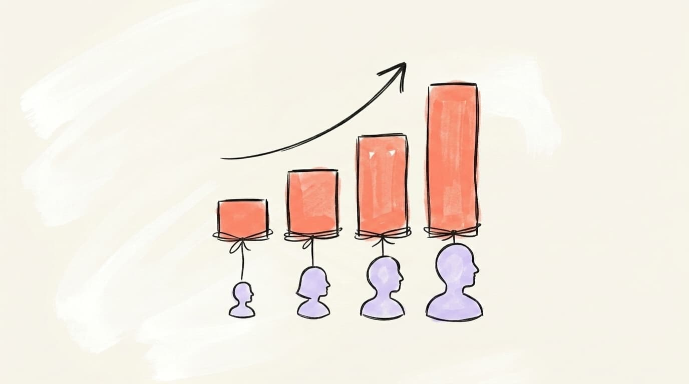 Table comparing typical LinkedIn impression ranges for profiles under 1K, 1K-5K, 5K-25K, and 25K+ followers