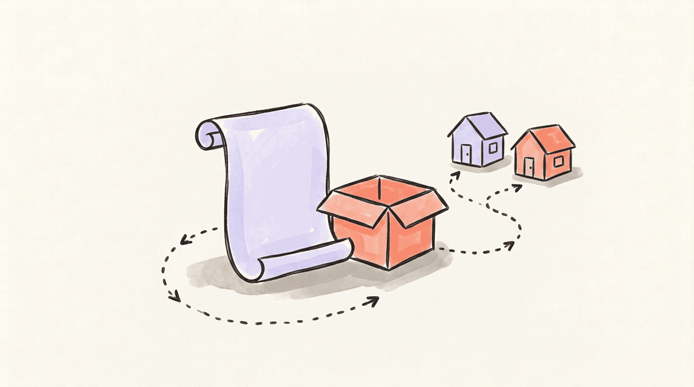 An account move between two homes with a separate archive