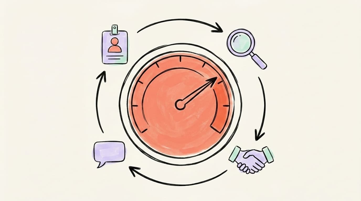 LinkedIn SSI score gauge surrounded by the four social selling pillars