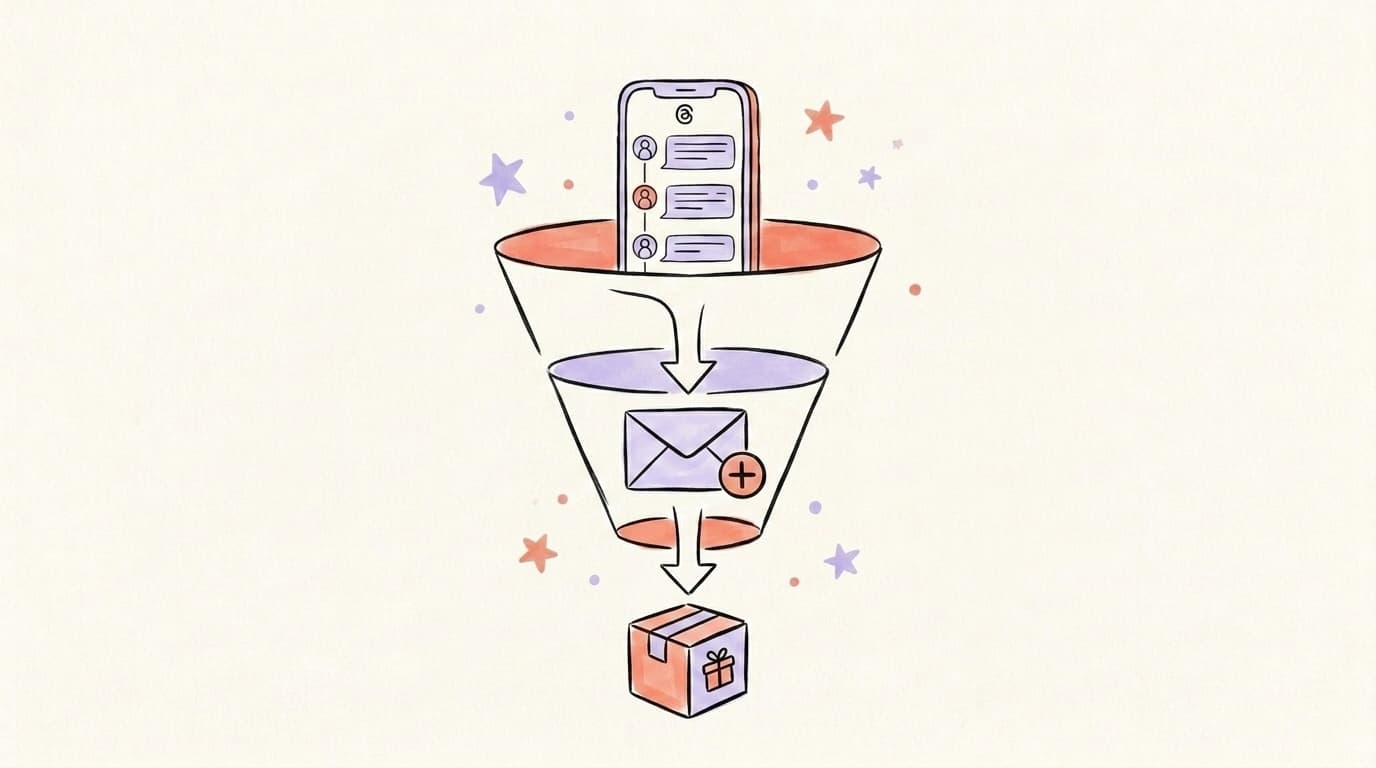 A Threads-to-email-to-product funnel for solopreneurs
