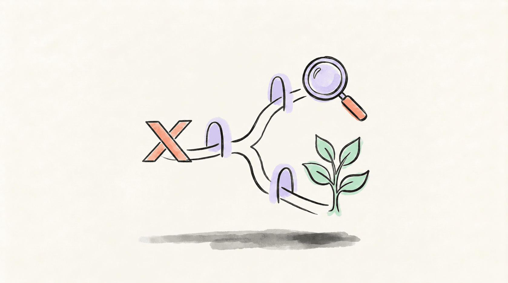 X logo leading through two analytics checkpoints toward account growth