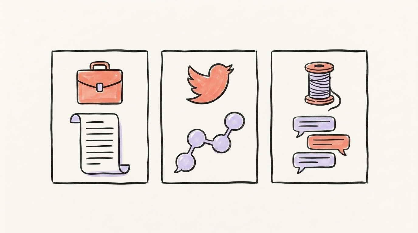 Platform-by-platform content formats for LinkedIn, X, and Threads